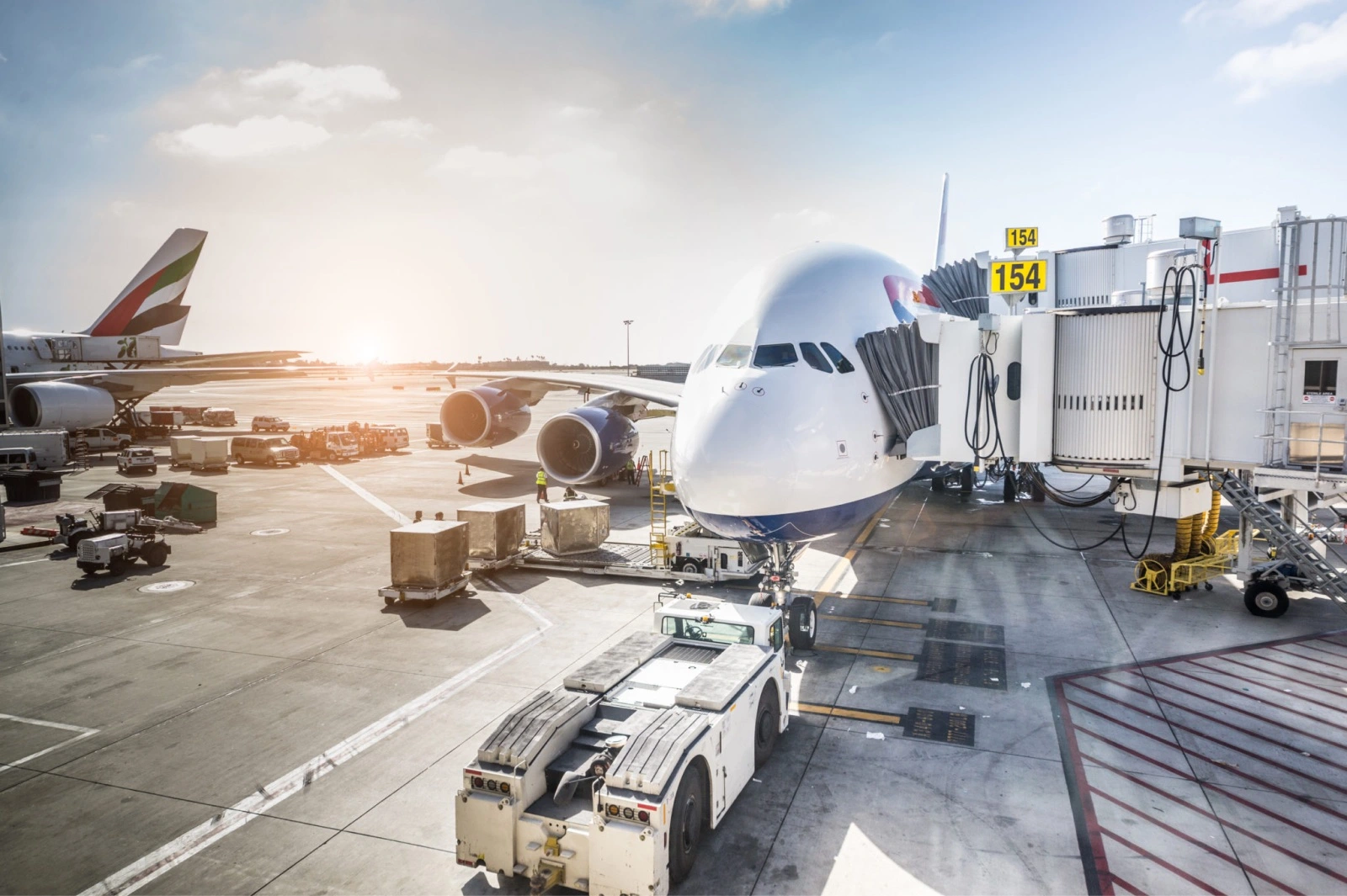 Illustration of airport and airplane route map