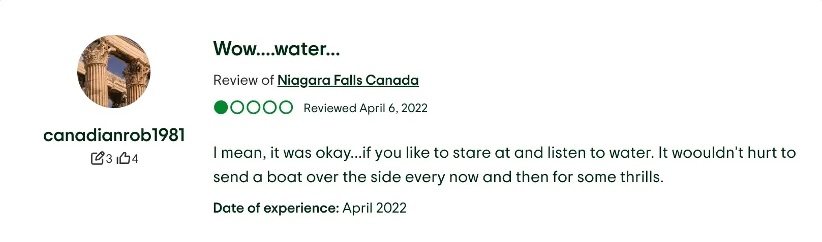 Minus one star for no sacrificial boat.