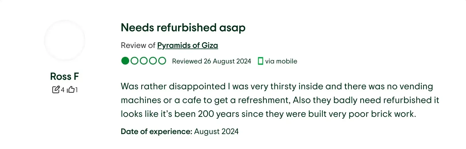 The ancient pyramids are too old